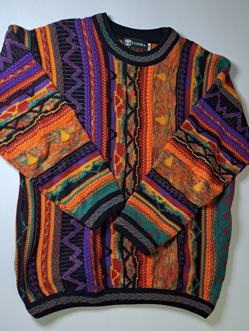 Tundra Vintage Men's Multicolor Patterned Crewneck Sweater